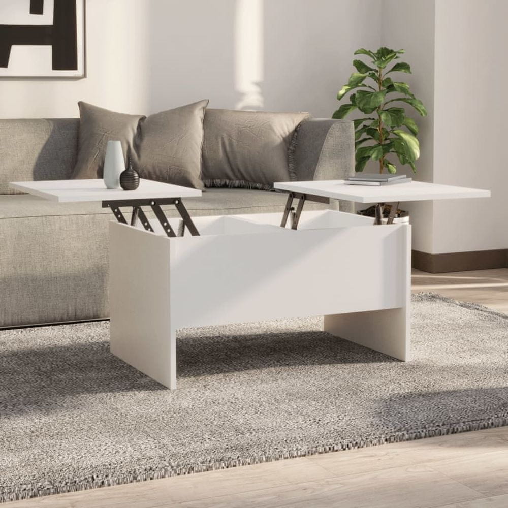 Vidaxl Konferenčný stolík, biely, 80x50x42,5 cm, materiál na báze dreva